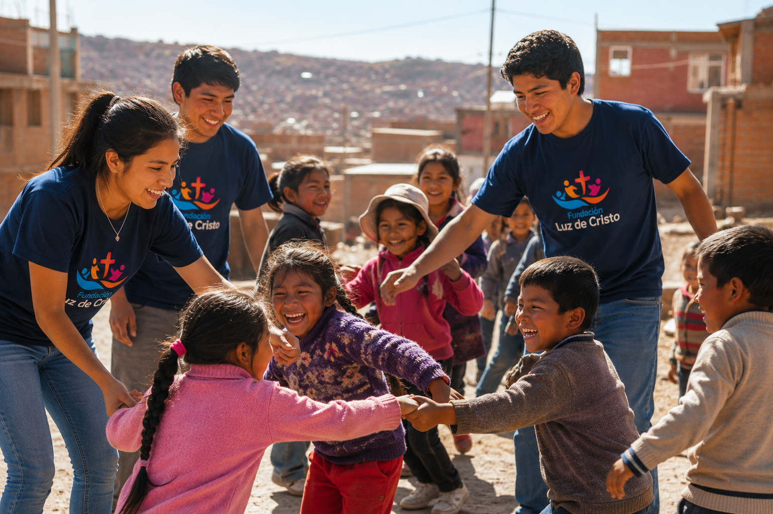 Niños jugando al aire libre — Fundación Luz de Cristo