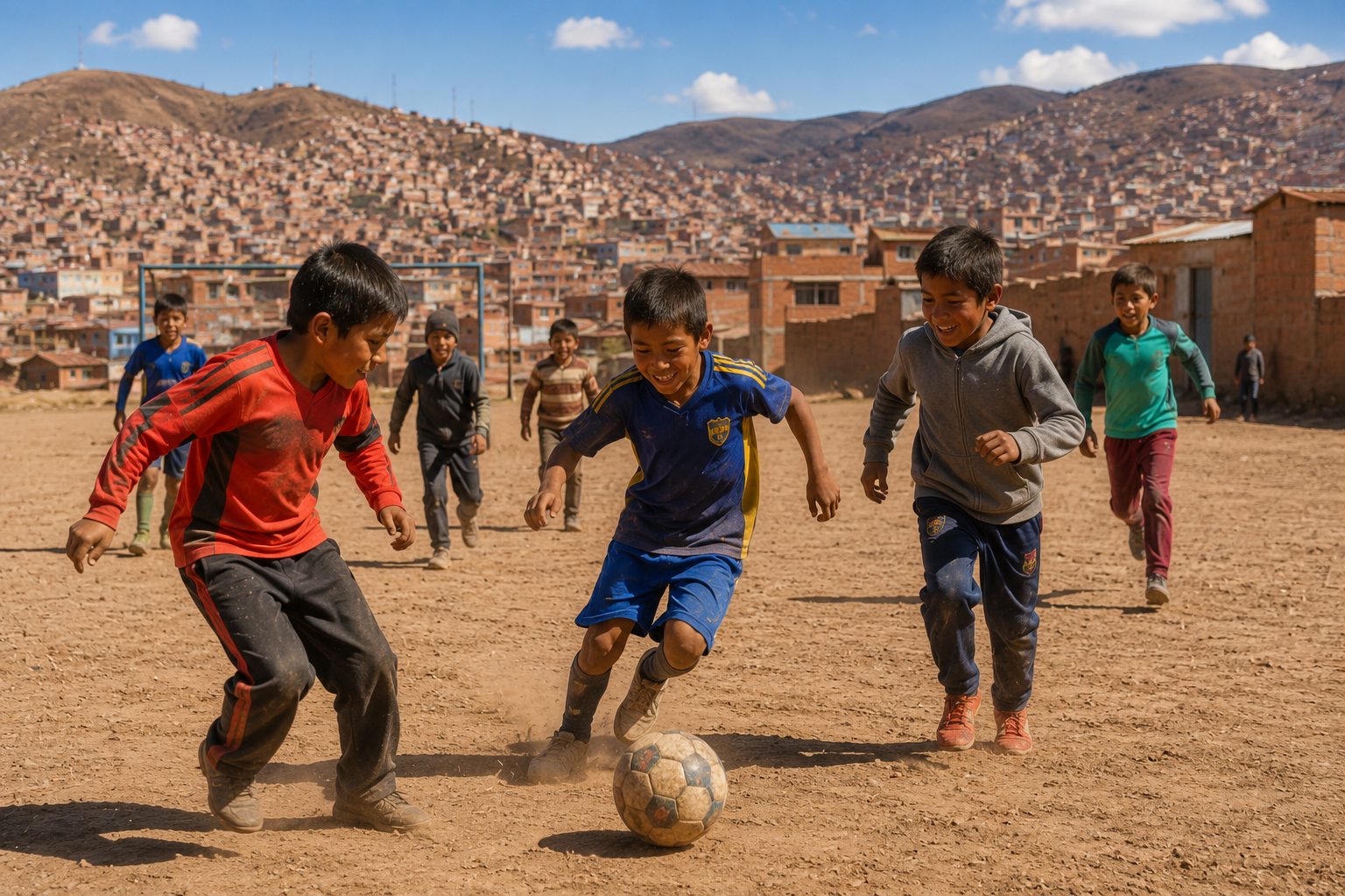 Niños jugando fútbol — Fundación Luz de Cristo